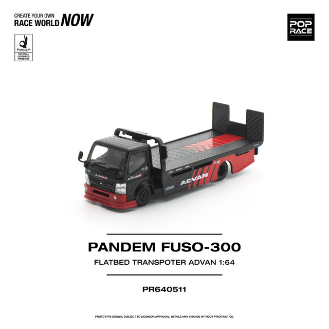 POP RACE 1/64 (ダイキャスト製) パンデム FUSO300 フラットベッド