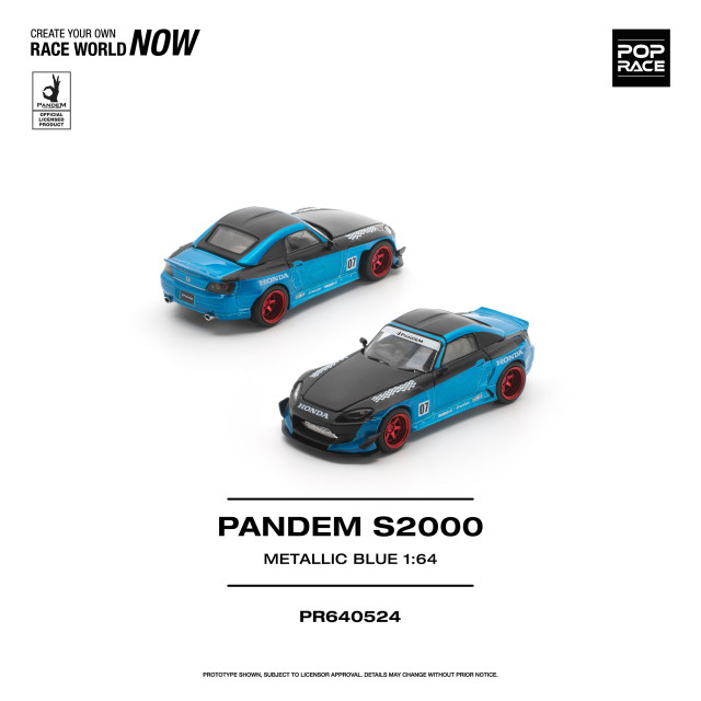 [予約]POP RACE 1/64 (ダイキャスト製) パンデム S2000 メタリックブルー