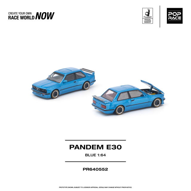 [予約]POP RACE 1/64 (ダイキャスト製) パンデム E30 ブルー