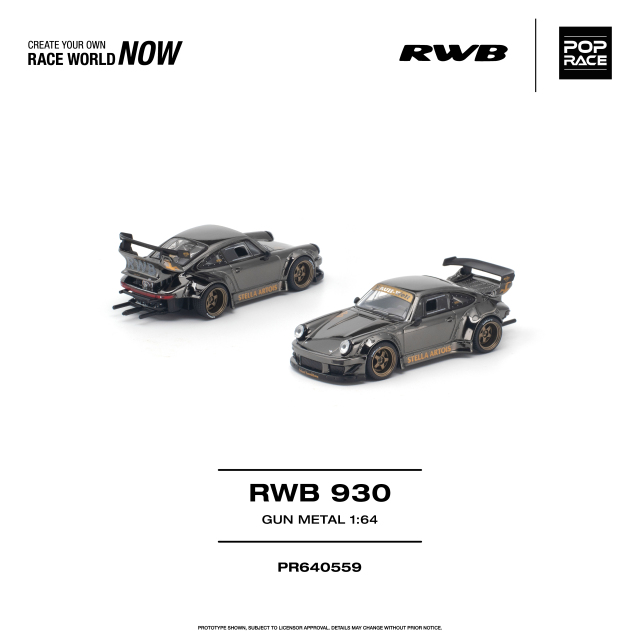 [予約]POP RACE 1/64 (ダイキャスト製) RWB 930 ガンメタル