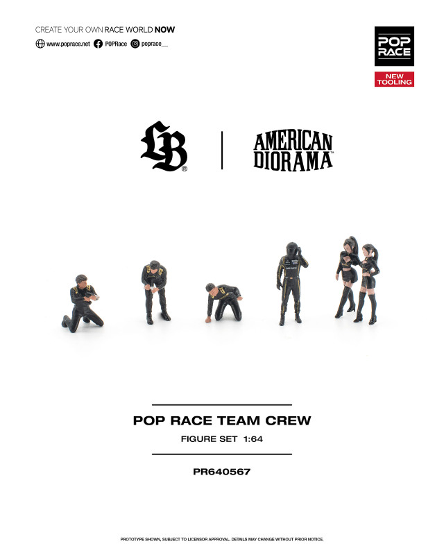 [予約]POP RACE 1/64 (ダイキャスト製) POP RACE チームクルー（フィギュア6体セット）