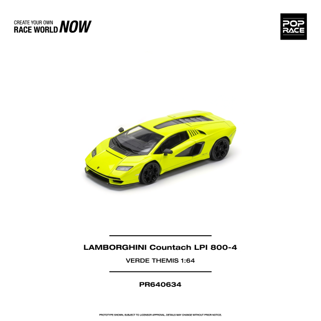 [予約]POP RACE 1/64 (ダイキャスト製) ランボルギーニ カウンタック LPI 800-4 ヴェルデ・テミス