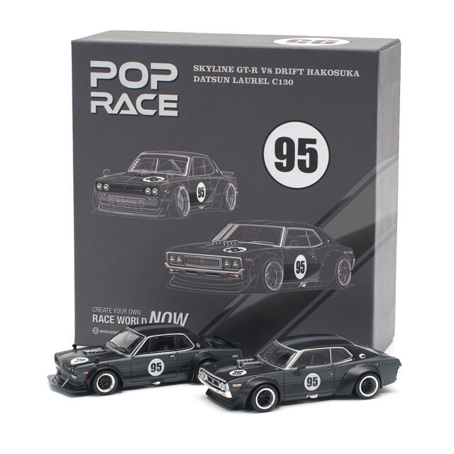POP RACE 1/64 (ダイキャスト製) LAUREL C130 TCS2025 / SKYLINE GT-R