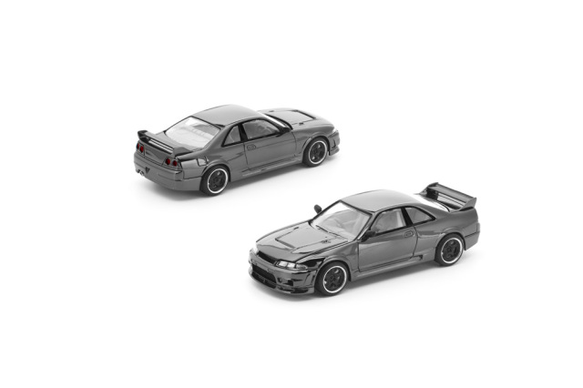 [予約]POP RACE 1/64 (ダイキャスト製) R33 GT-R DARK CHROME