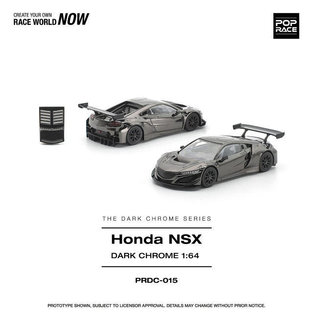 [予約]POP RACE 1/64 (ダイキャスト製) ホンダ NSX GT3 EVO22 ダーククローム