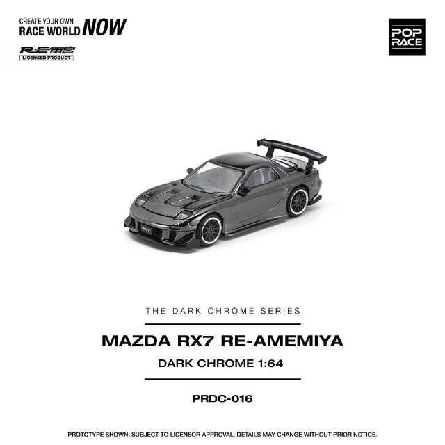 POP RACE 1/64 (ダイキャスト製) マツダ RX-7 RE雨宮 ダーククローム