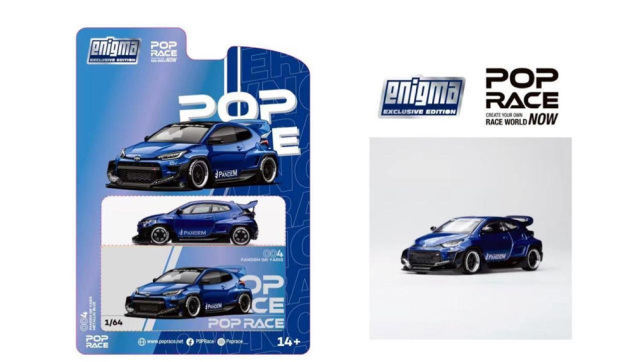 POP RACE x Enigma 1/64 (ダイキャスト製) PANDEM GR-YARIS METALLIC BLUE