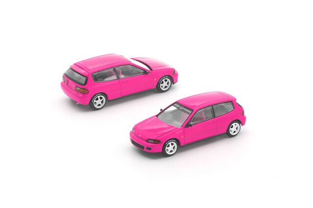 [予約]POP RACE x Enigma 1/64 (ダイキャスト製) ホンダ シビック EG6 ピンク