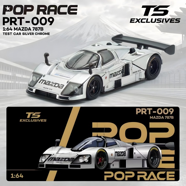 [予約]POPRACE × TOKYO STATION（TS）Exclusives Collection 1/64 (ダイキャスト製) マツダ 787B テストカー シルバークローム