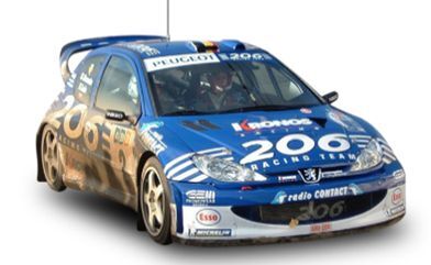 [予約]SunStar(サンスター) 1/18 (ダイキャスト製) プジョー 206 WRC 2003年 ラリー・デュ・コンドロス・ユイ 優勝 #2 F.Loix/S.Smeets