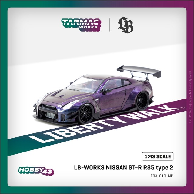 [予約]Tarmac(ターマック) 1/43 (ダイキャスト製) LB-WORKS NISSAN GT-R R35 type 2 Midnight purple