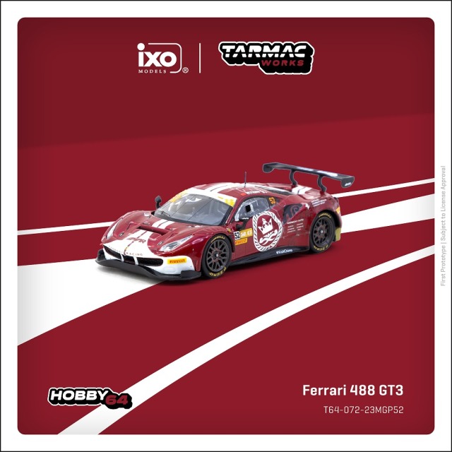 [予約]Tarmac(ターマック) 1/64 (ダイキャスト製) Ferrari 488 GT3 Macau GT Cup - FIA GT World Cup 2023 Harmony Racing Chen Weian