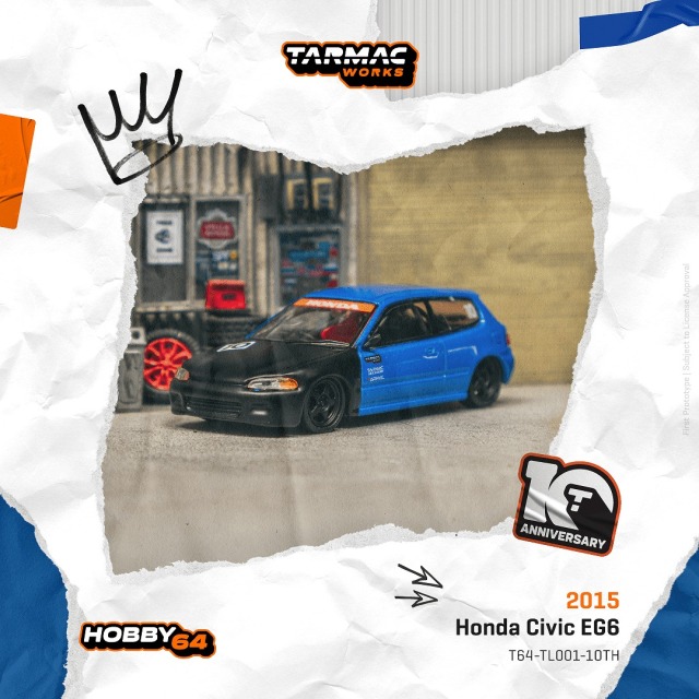 Tarmac Works ホンダシビック　EG6 出光 Tarmac(ターマック) 1/64 (ダイキャスト製) Honda Civic EG6