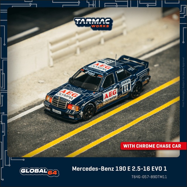 [予約]Tarmac(ターマック) 1/64 (ダイキャスト製) Mercedes-Benz 190 E 2.5-16 EVO 1 DTM 1989 Dany Snobeck