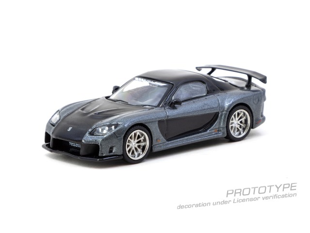 Tarmac(ターマック) 1/64 (ダイキャスト製) Mazda RX-7 VeilSide Fortune7 Grey metallic / Black