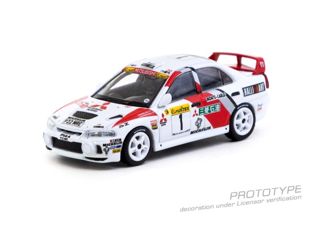 [予約]Tarmac(ターマック) 1/64 (ダイキャスト製) Mitsubishi Lancer Evolution IV Rallye Monte-Carlo 1997 Tommi Mäkinen /  Seppo Harjanne
