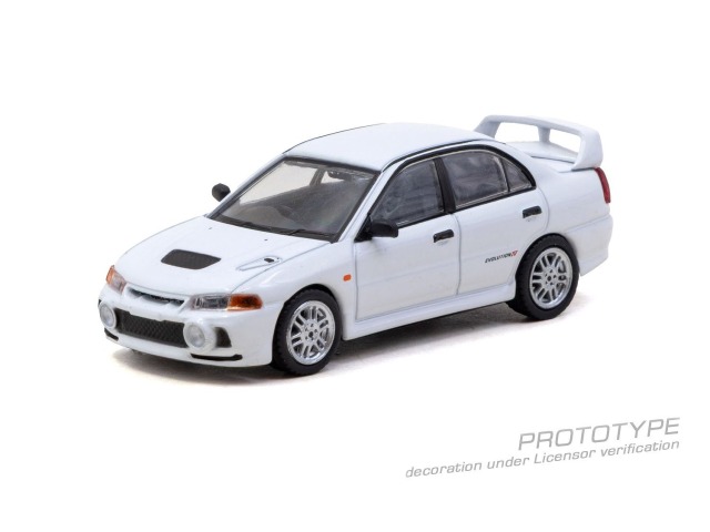 [予約]Tarmac(ターマック) 1/64 (ダイキャスト製) Mitsubishi Lancer RS Evolution IV White ※ブリスタータイプ