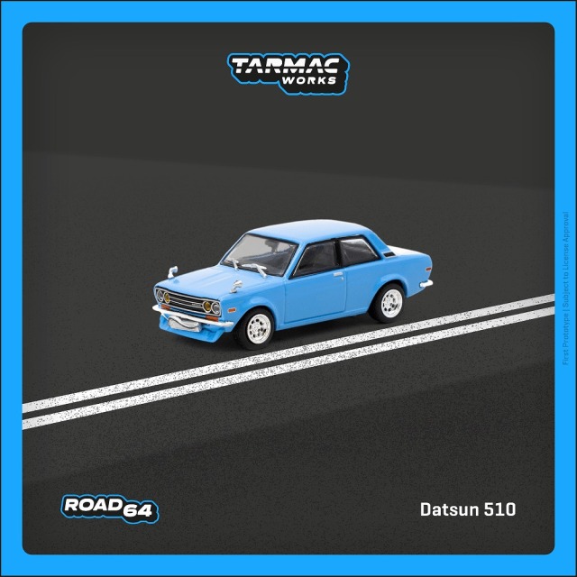 Tarmac(ターマック) 1/64 (ダイキャスト製) Datsun 510 Light Blue