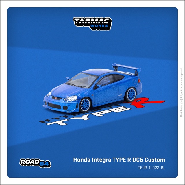 [予約]Tarmac(ターマック) 1/64 (ダイキャスト製) Honda Integra TYPE R DC5 Custom Blue Metallic