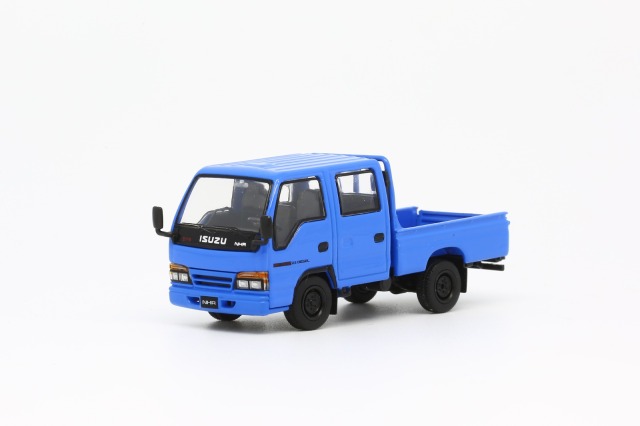 MODEL 1(モデルワン) 1/64 (ダイキャスト製) いすゞ エルフ(NHR) ダブルキャブ小型トラック- ブルー LHD