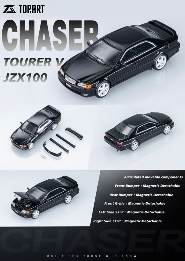 TopArt MODEL 1/64 (ダイキャスト製) トヨタ JZX100 Chaser ブラック
