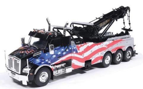 [予約]ixo(イクソ)1/43 (ダイキャスト製) ケンワース T880 レッカー車 ブラック/アメリカ国旗デザイン