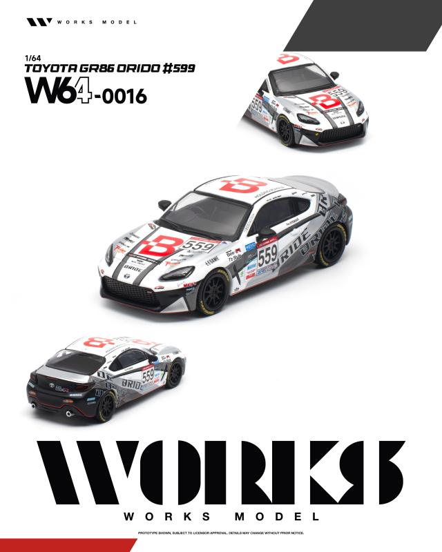 WORKS Model 1/64 (ダイキャスト製) トヨタ GR86 ORIDO #599