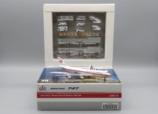 [予約]JC WINGS 1/400 (ダイキャスト製) 747-100 Boeing House Color "747 Super Airbus""Polished" JA8114 GSEセット