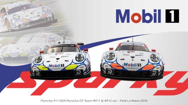 Spark (スパーク) Sparky × Tiny 1/64 Porsche 911 RSR Porsche GT Team Petit Le Mans 2018 (2台セット) P. Pilet, N.Tandy, F.Makowiecki #911 & L.Vanthoor, M.Jaminet, E.Bamber #912