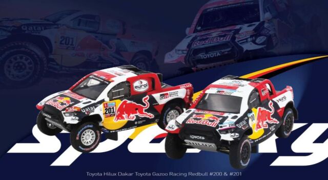[予約]Spark (スパーク) Sparky × Tiny 1/64 Toyota Hilux Dakar Toyota Gazoo Racing Redbull #200 & #201 (2台セット)