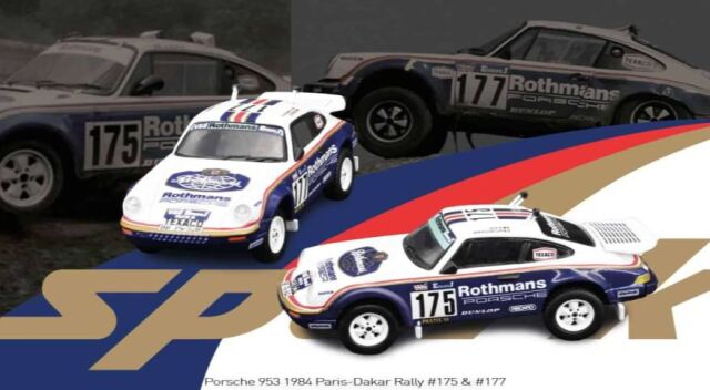 [予約]Spark (スパーク) Sparky × Tiny 1/64 (ダイキャスト製) Porsche 953 1984 Paris-Dakar Rally #175 & #177