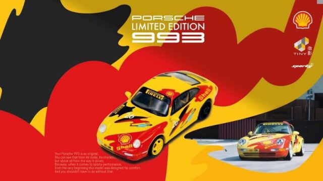 Spark (スパーク) Sparky × Tiny 1/64 Porsche 993 Shell Carrera Cup