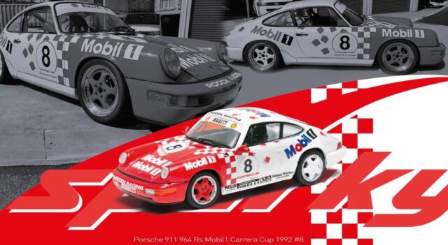 Spark (スパーク) Sparky × Tiny 1/64 Porsche 911(964) RS Mobil1 Carrera Cup 1992 #8