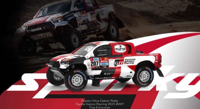 [予約]Spark (スパーク) Sparky × Tiny 1/64 (ダイキャスト製) Toyota Hilux Dakar Rally Toyota Gazoo Racing 2023 #207