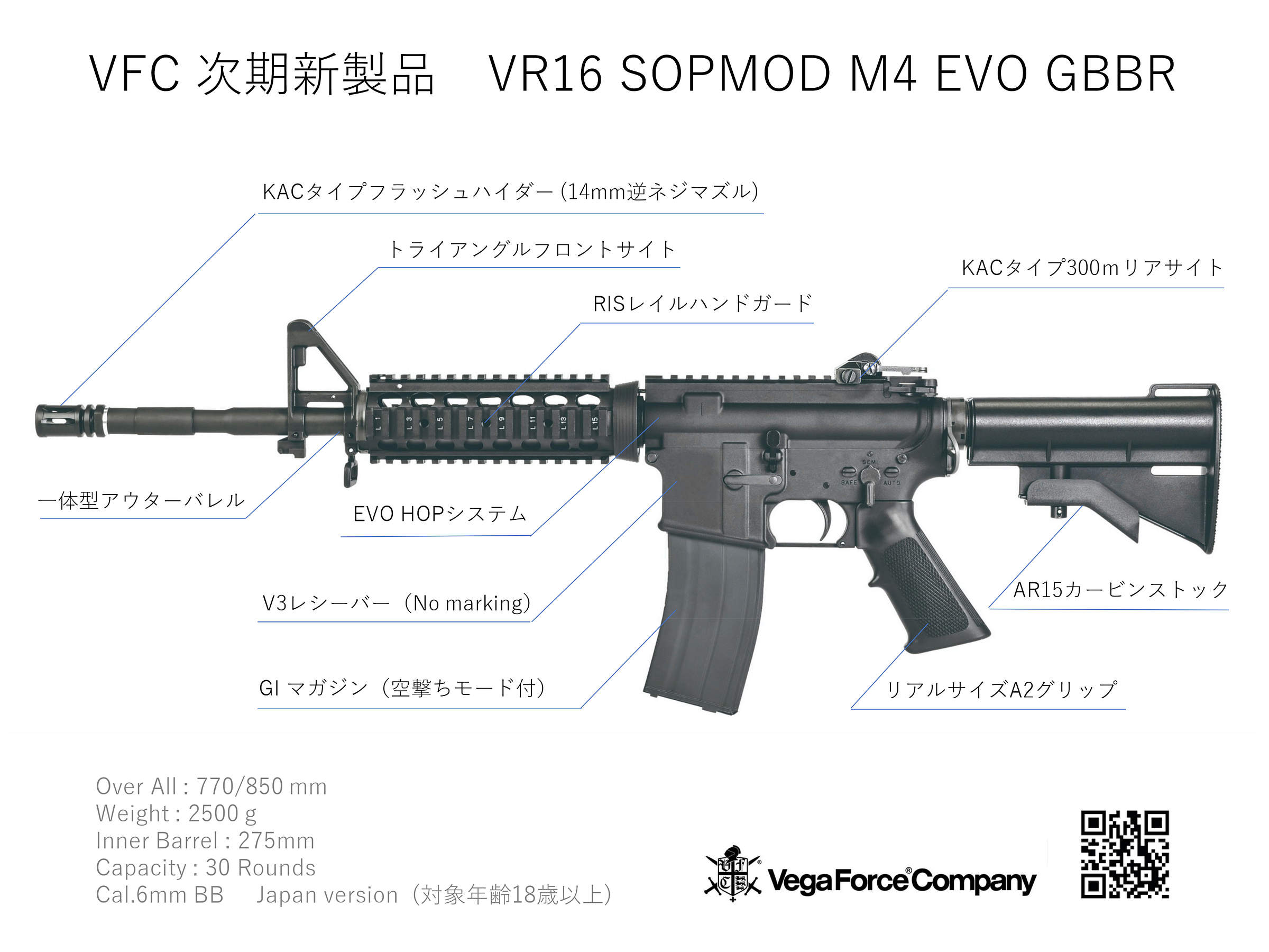 VFC VR16 SOPMOD M4 EVO GBBR (JPver.)