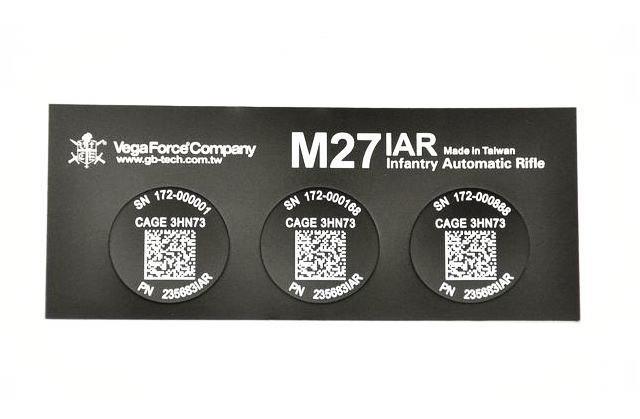 VFC M27IAR UID-TAG QRステッカー