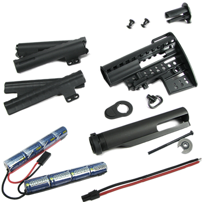 M4 Clubfoot Modstock - BK w/ Pipe & 1400mAh-9.6V Battery