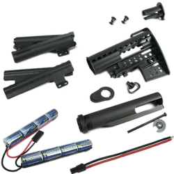 M4 Clubfoot Modstock - BK w/ Pipe & 1400mAh-9.6V Battery