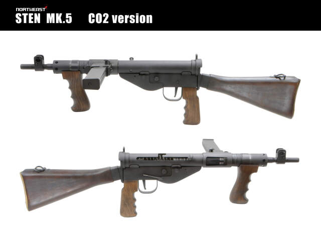予約】NorthEast Sten Mk5 木製ストック マシンカービンGBB (CO2 version)