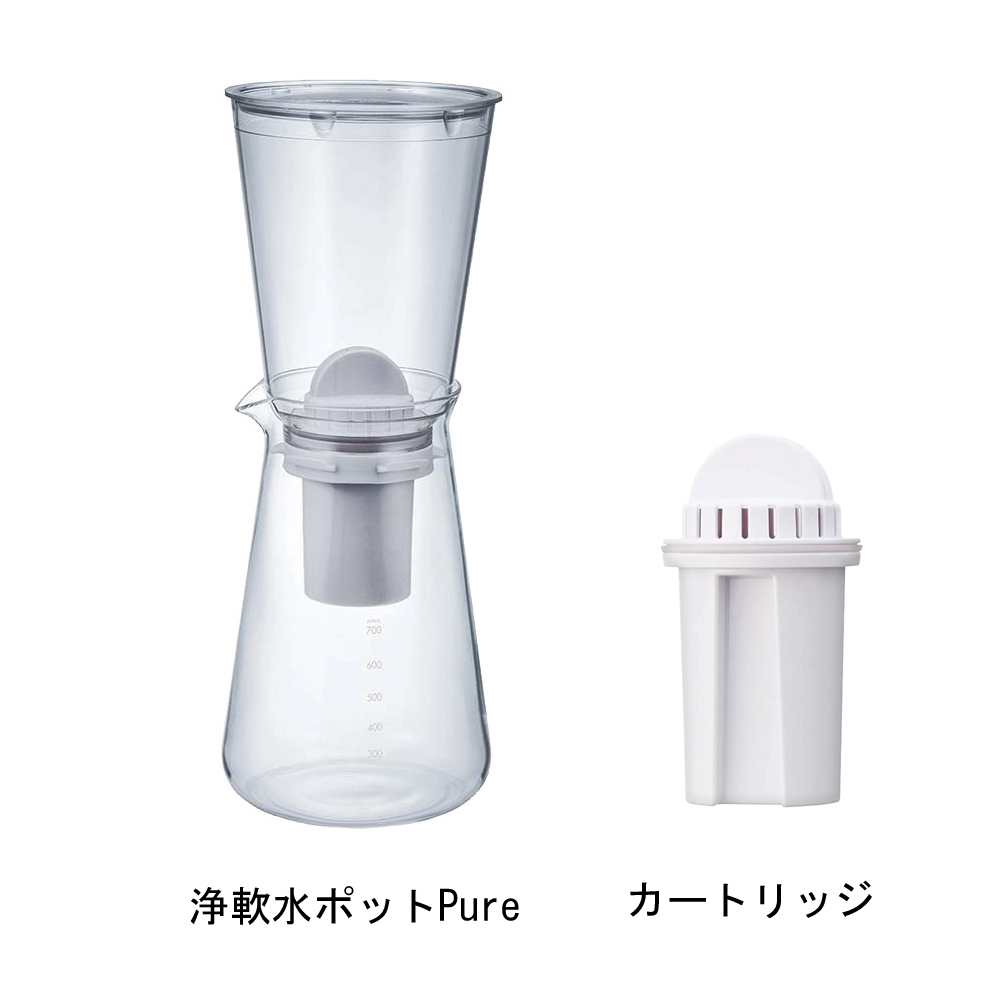浄軟水ポットPure　700ml・交換用カートリッジ
