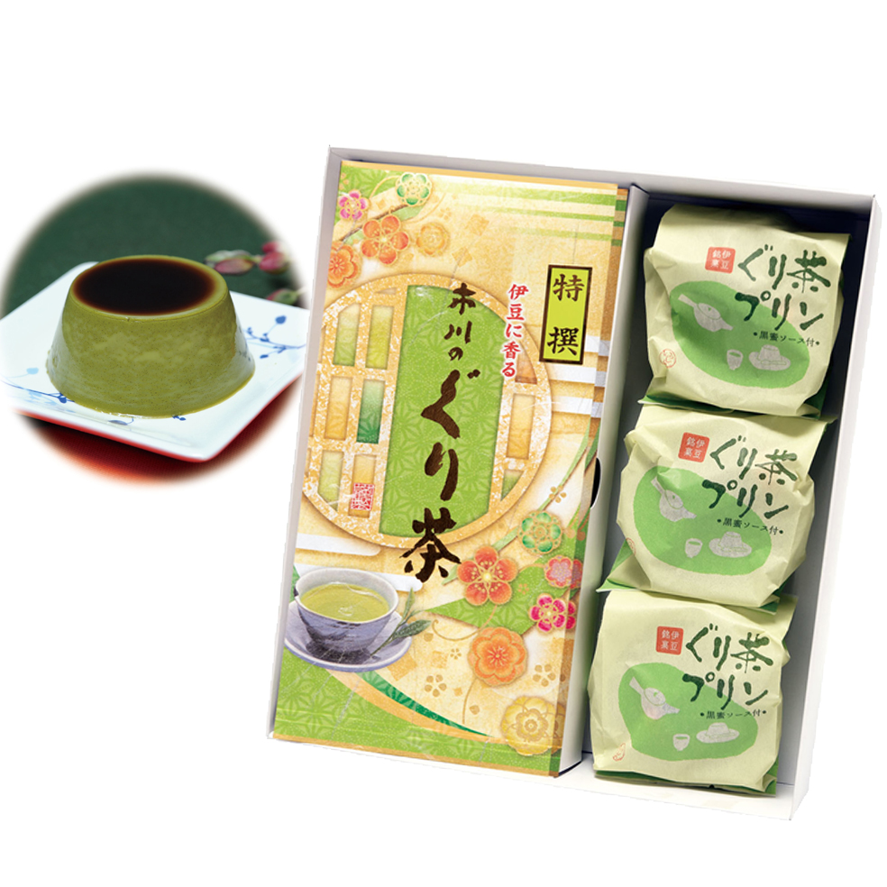 特撰ぐり茶(100g×2本)+ぐり茶プリン 3個(別途クール代金 330円)