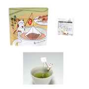 お茶屋の看板ネコ　みたらしちゃんティーバッグ(ほうじ茶)(マスコット付)
