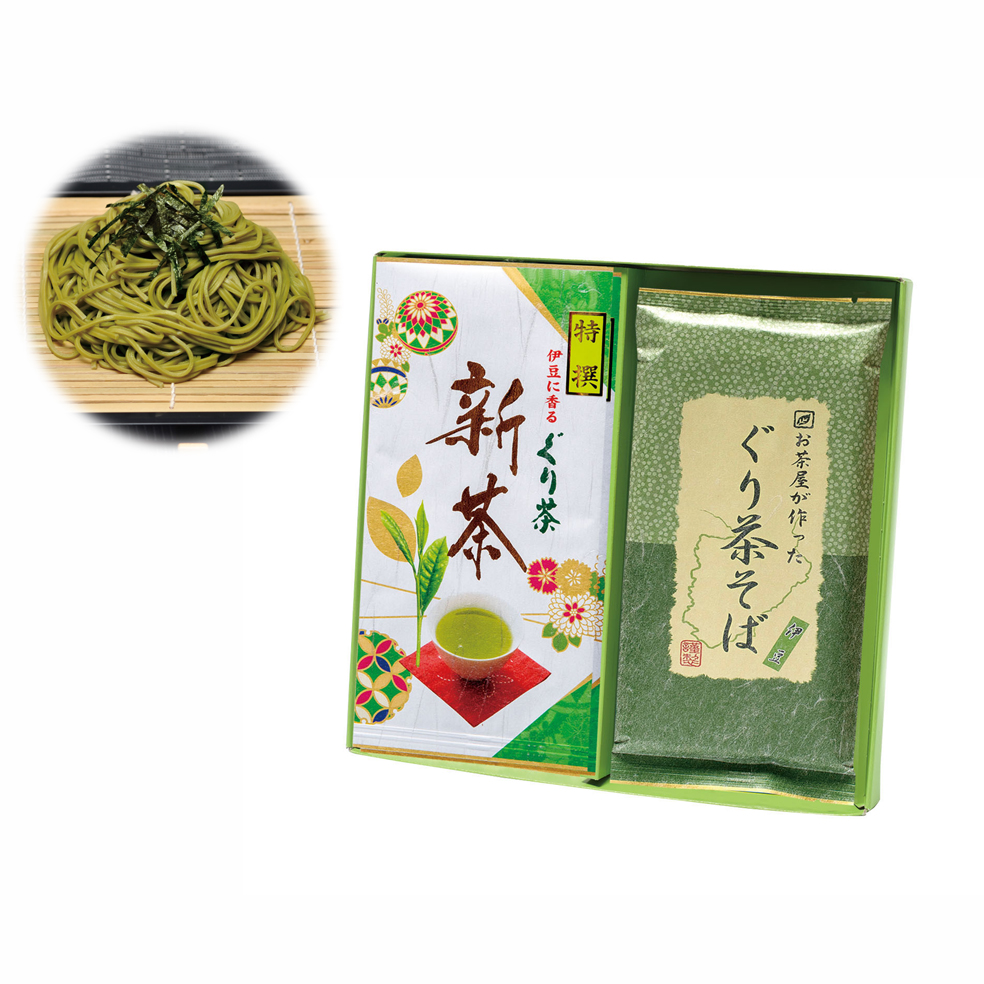 新茶 特撰ぐり茶(100g×2本)＋ぐり茶そば 200g