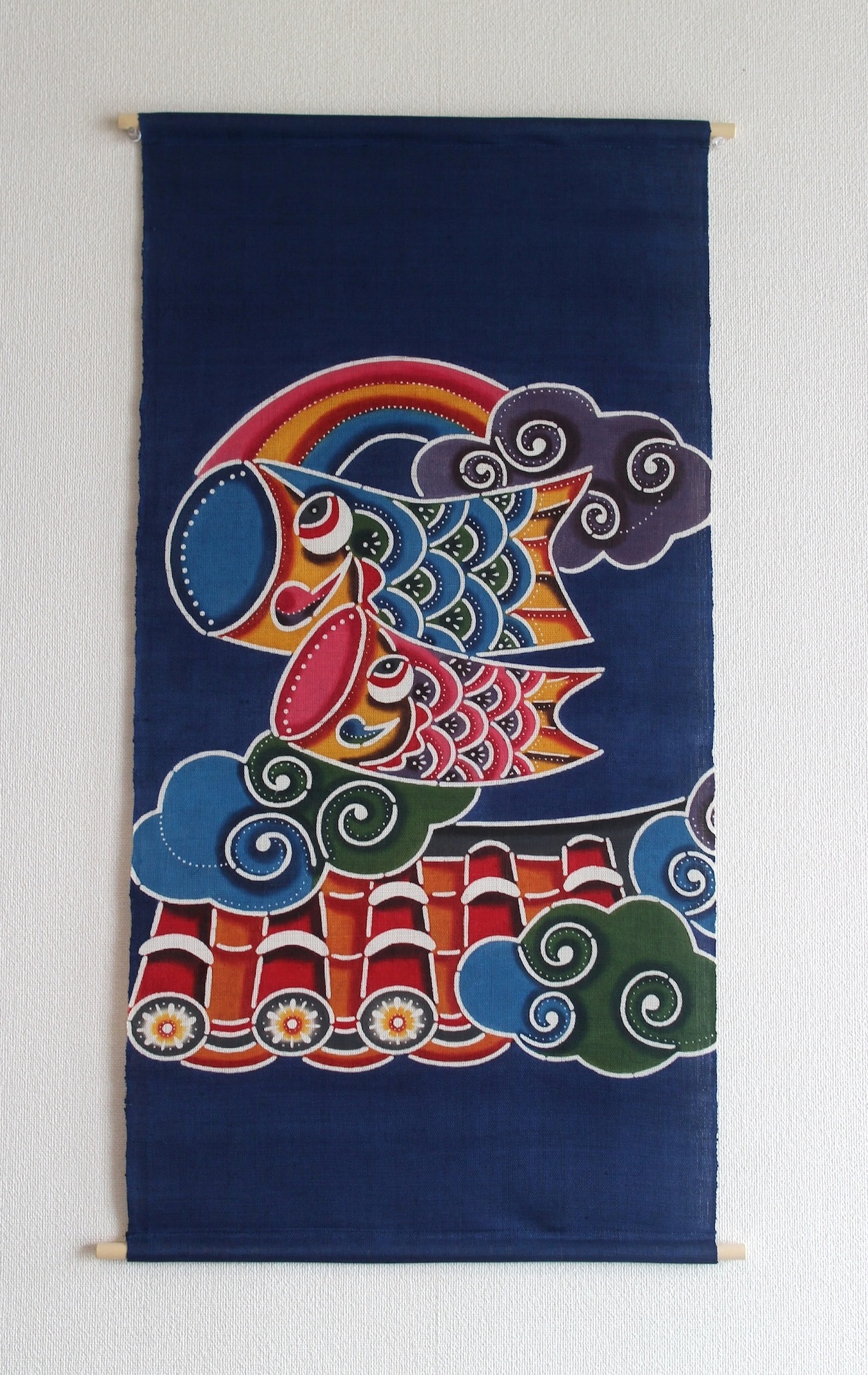 沖縄 紅型 タペストリー 本紅型染め