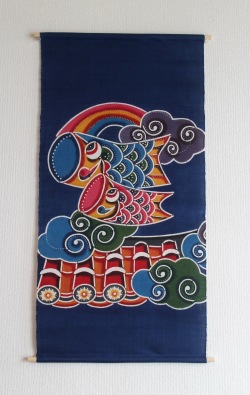 紅型タペストリー 鯉のぼり 端午の節句 L 初節句祝い 出産祝いの贈り物に 送料無料