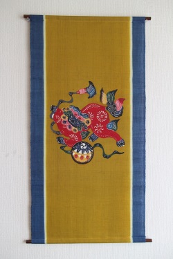 タペストリー＿手毬獅子