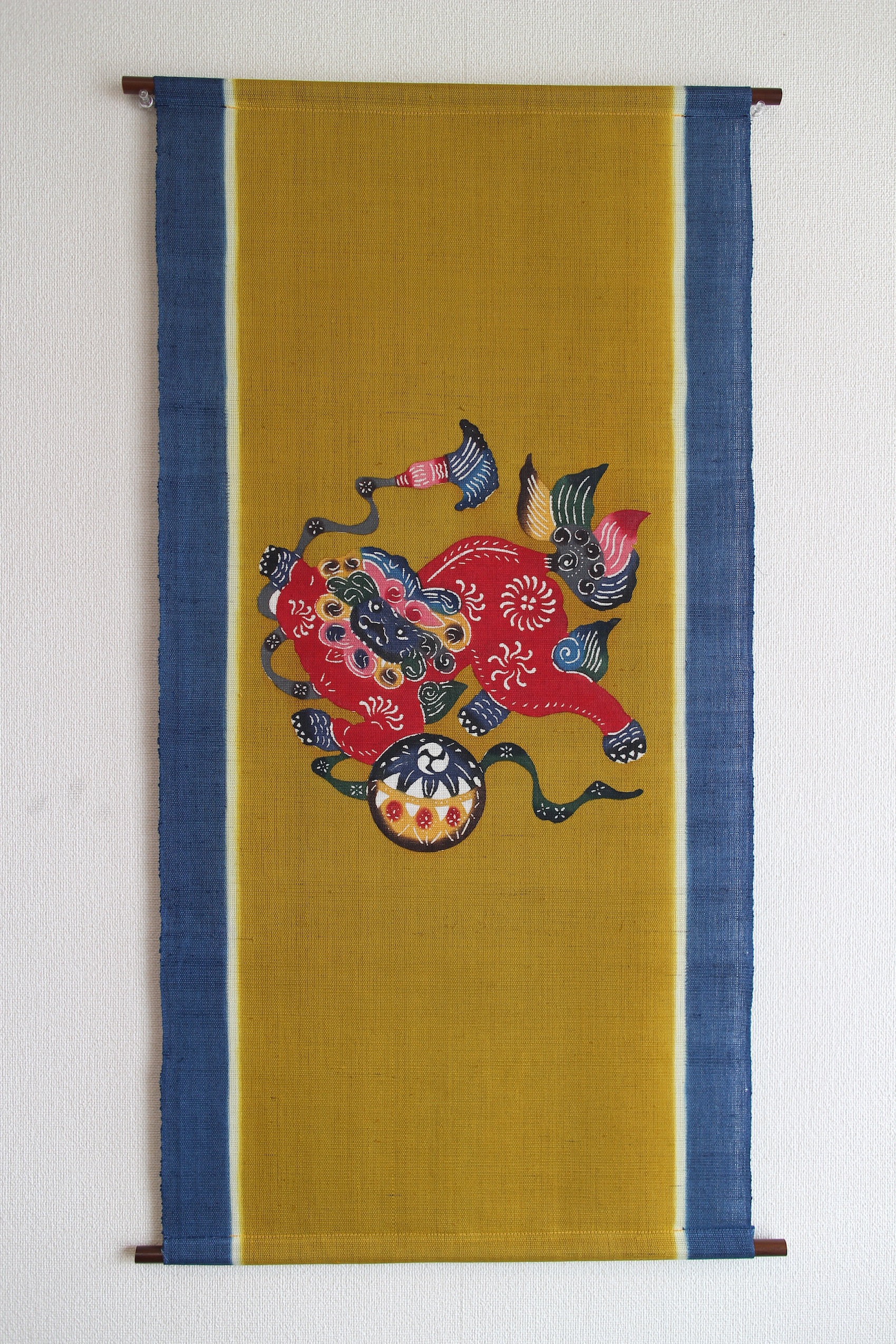 タペストリー＿手毬獅子