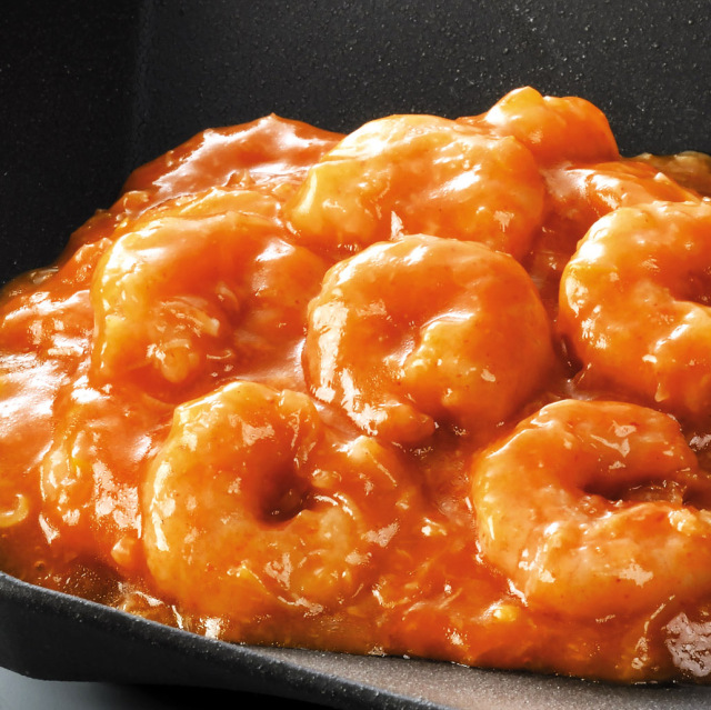 ぷりぷりエビのチリソース