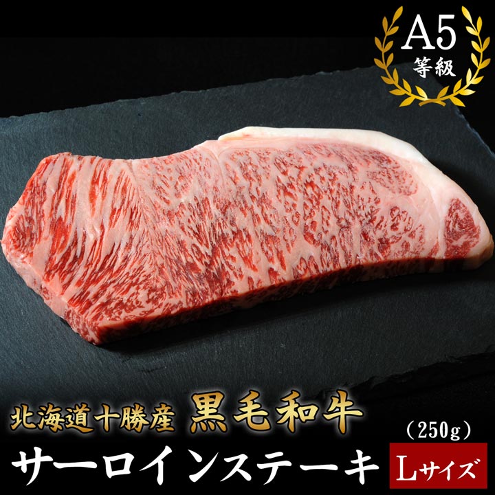 北海道十勝産 黒毛和牛 サーロインステーキ(Lサイズ) 250g A5等級 十勝スロウフード