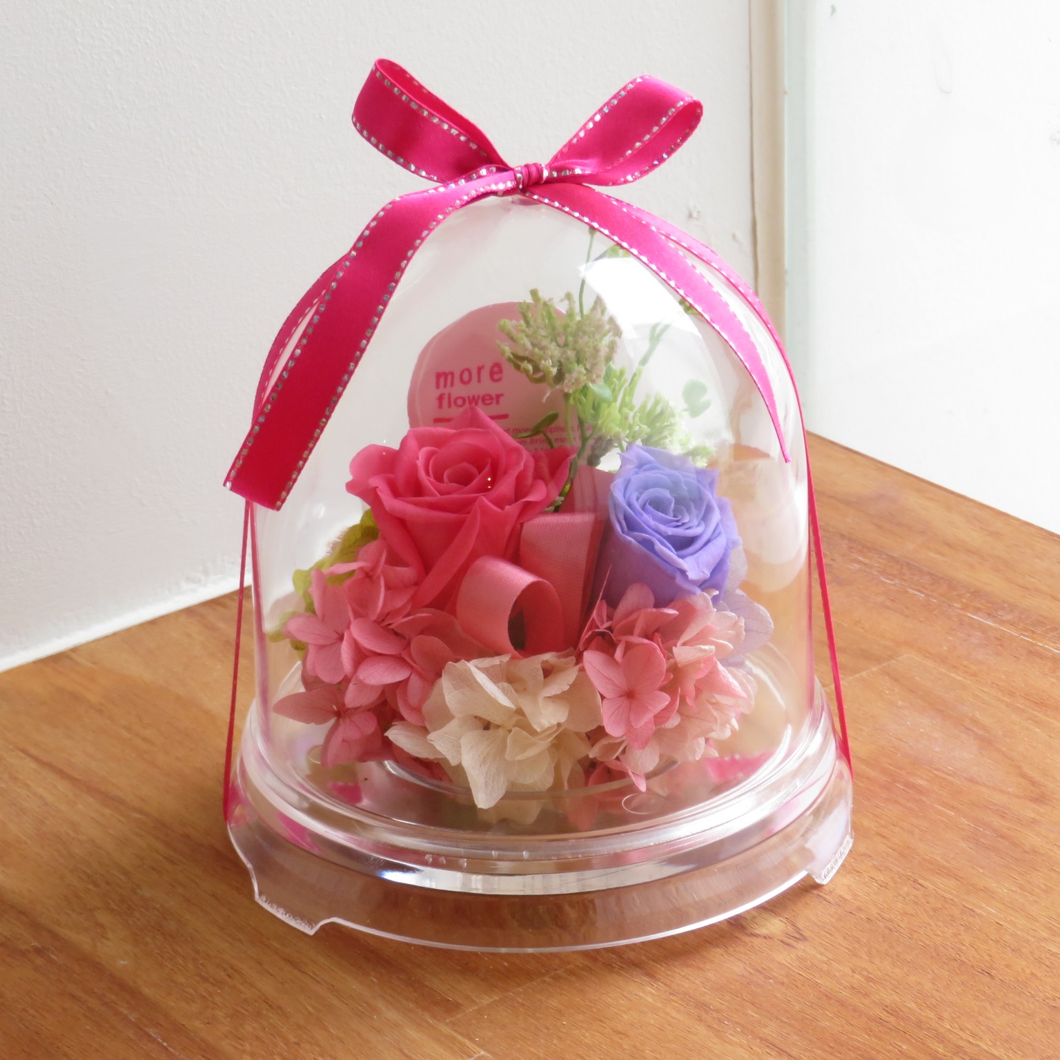 プリザーブドフラワー 　クリアドーム 　ピンク・ラベンダー　4400円